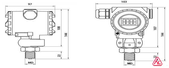 擴(kuò)散硅壓力變送器外形尺寸